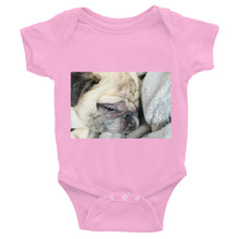 Load image into Gallery viewer, Infant Sleeping Pug Onesie Bodysuit