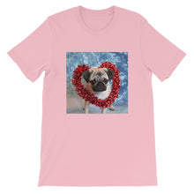 Load image into Gallery viewer, Short-Sleeve Valentine&#39;s Day Pug Unisex Tshirt