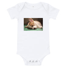 Load image into Gallery viewer, Infant Sleeping Corgi Puppy Onesie Bodysuit