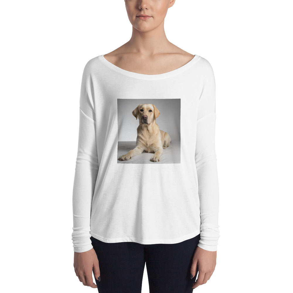 Ladies' Long Sleeve Golden Labrador Retriever Tshirt