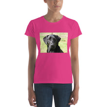 Load image into Gallery viewer, Women&#39;s short sleeve Outdoor Black Labrador Tshirt