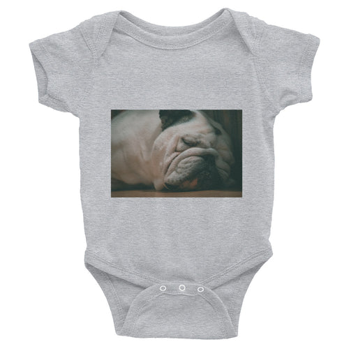 Infant Sleeping Bulldog Onesie Bodysuit