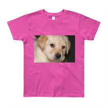 Load image into Gallery viewer, Youth Short Sleeve Yellow Labrador Puppy Tshirt