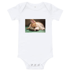 Infant Sleeping Corgi Puppy Onesie Bodysuit