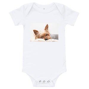 Sleeping Yorkshire Terrier Infant Onesie Bodysuit